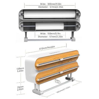 PuraWrap - 3-i-1-dispenser for folie og plastfolie med papirhåndkleholder