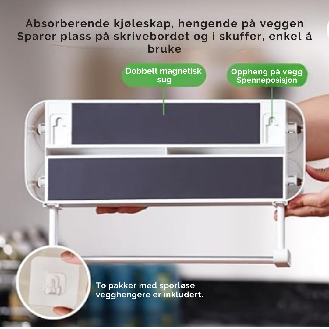 PuraWrap - 3-i-1-dispenser for folie og plastfolie med papirhåndkleholder