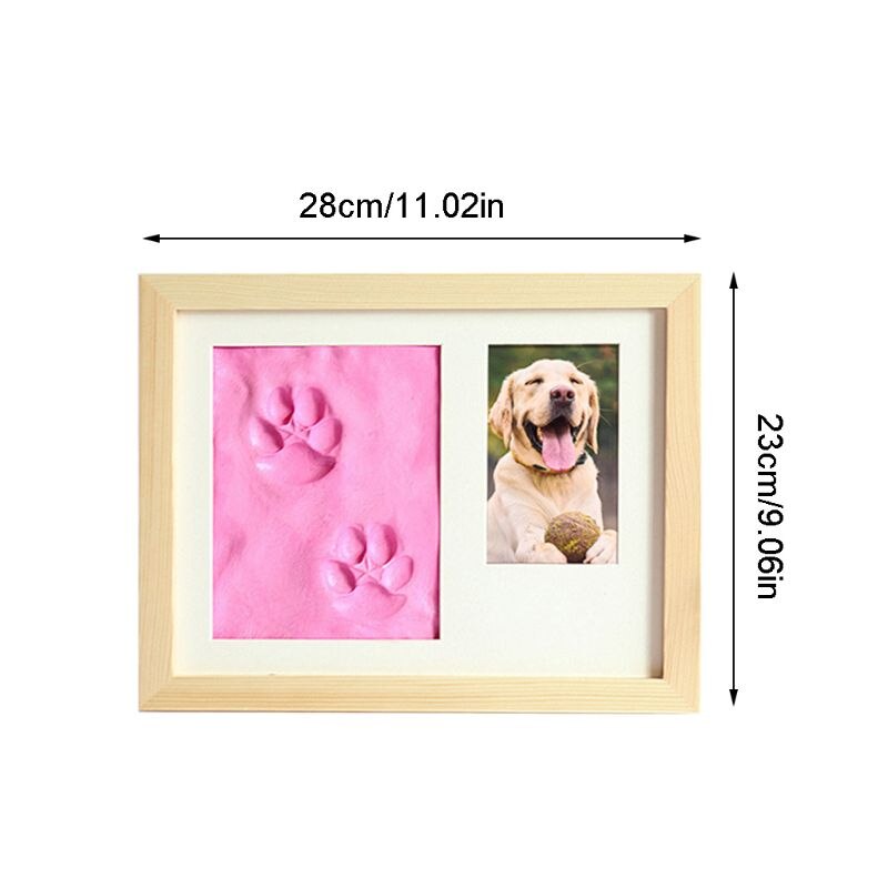 Pets Paw Prints Keepsake Photo Frame Memorial Clay Imprint Kit for Dog Pet Lover