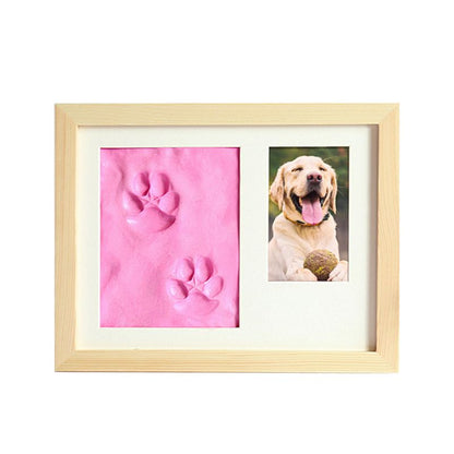 Pets Paw Prints Keepsake Photo Frame Memorial Clay Imprint Kit for Dog Pet Lover