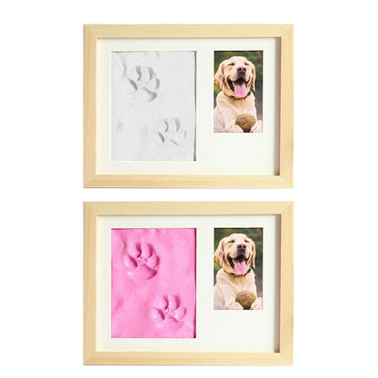 Pets Paw Prints Keepsake Photo Frame Memorial Clay Imprint Kit for Dog Pet Lover